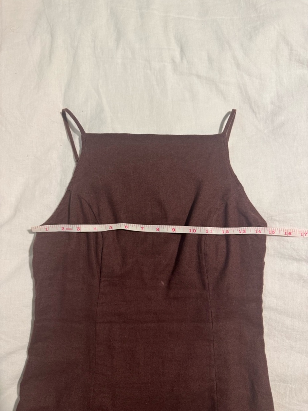Abercrombie Linen-Blend Boatneck Low Back Mini Dress Size Small Tall - Picture 8 of 9